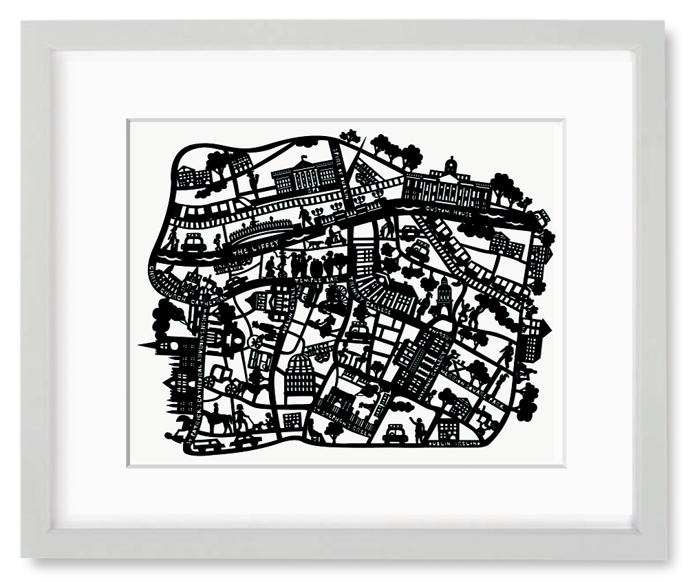 Dublin Map Laser Cut by Alljoy | Jam Art Factory